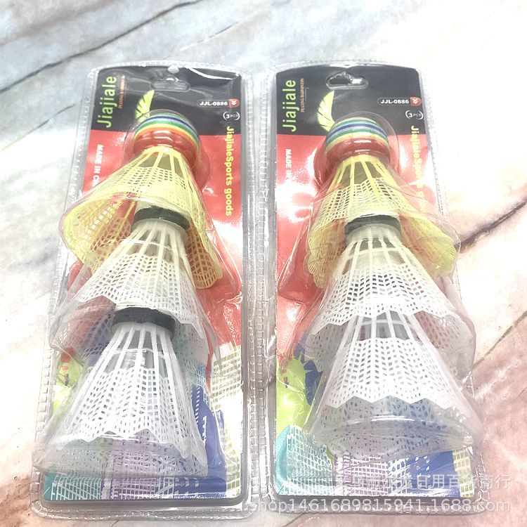 2 Yuan Store Daily Necessities Wholesale Badminton Outdoor Resistance Training Sports Plastic Nylon Badminton 3 Pack