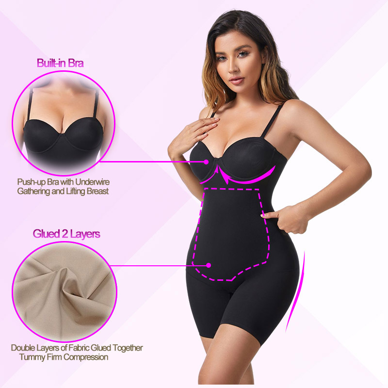 Cross-Border Women's Body Shaping Seamless Sticky High-End Corset with Bra Slim Sheath Flat Leg Jumpsuit Belly and Waist Shaping