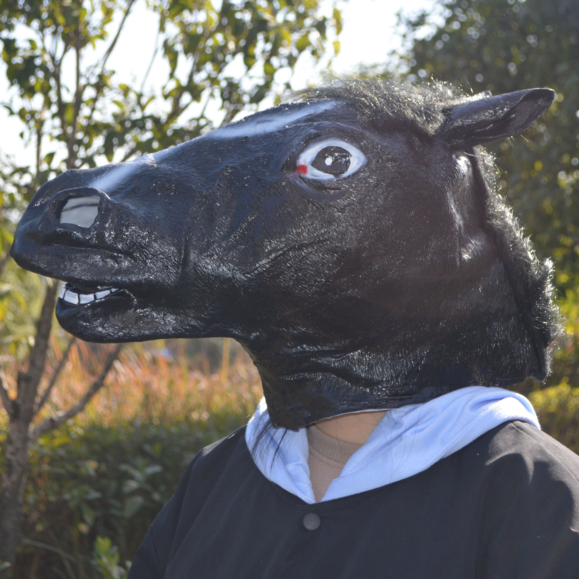 抖音搞怪沙雕礼物cos搞笑动物马头头套网红头套面具全脸表演道具