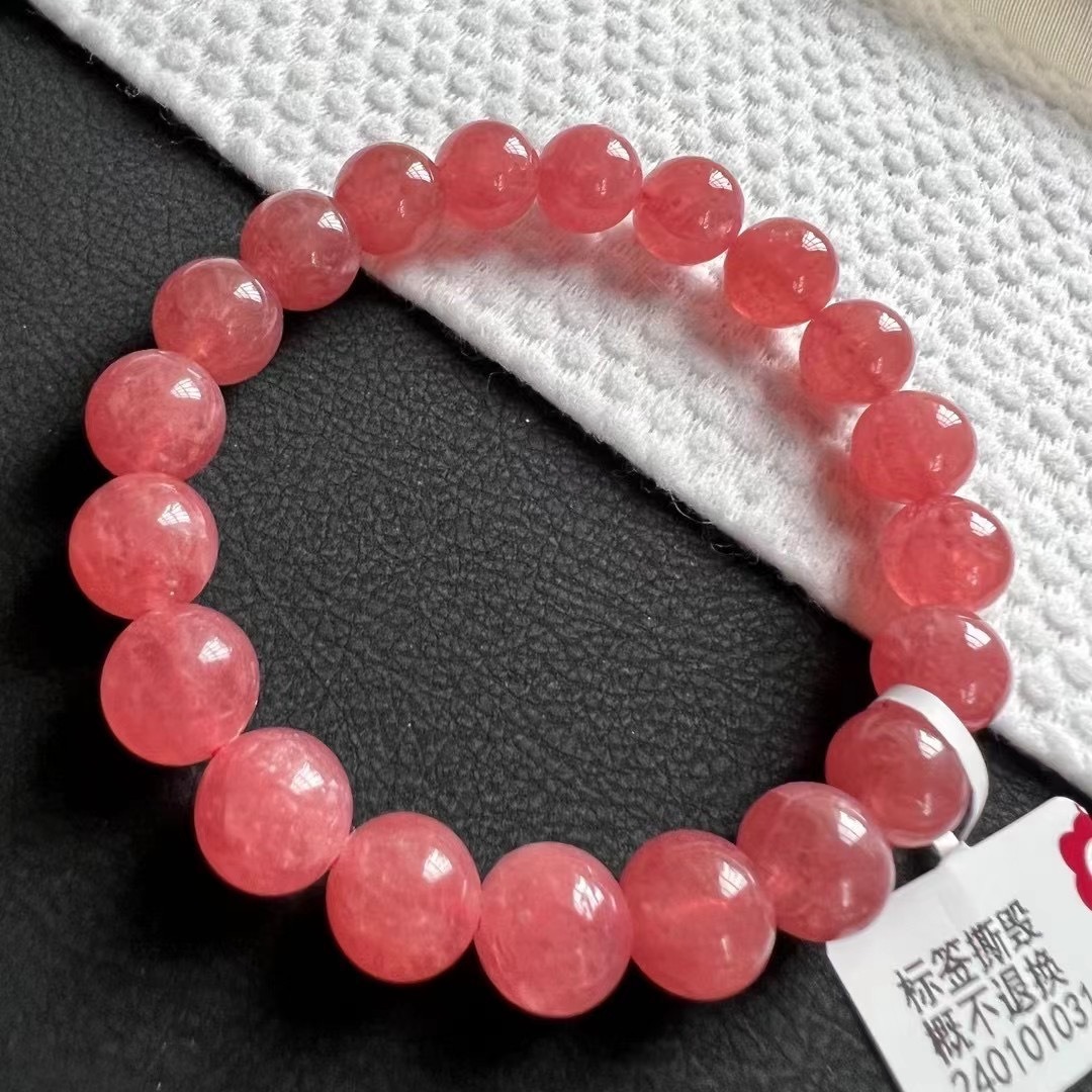 新货红纹石手链,自然光实拍红纹石手链,规格9.6毫米,重34.