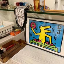 凯斯哈林装饰画街头涂鸦壁Keith Haring波普风面具狗潮流挂画艺术