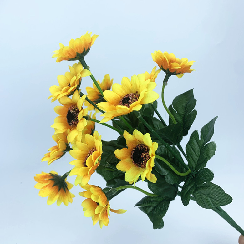 【家居装饰花艺】15头小太阳菊花 仿真塑料花 厂家直销