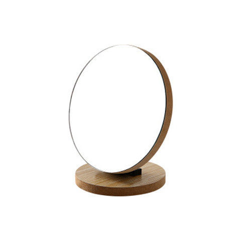 Wooden Desktop Makeup Mirror Children Can Stand and Fold Single Vanity Mirror Student Portable Dormitory Table Mirror Large and Small Size