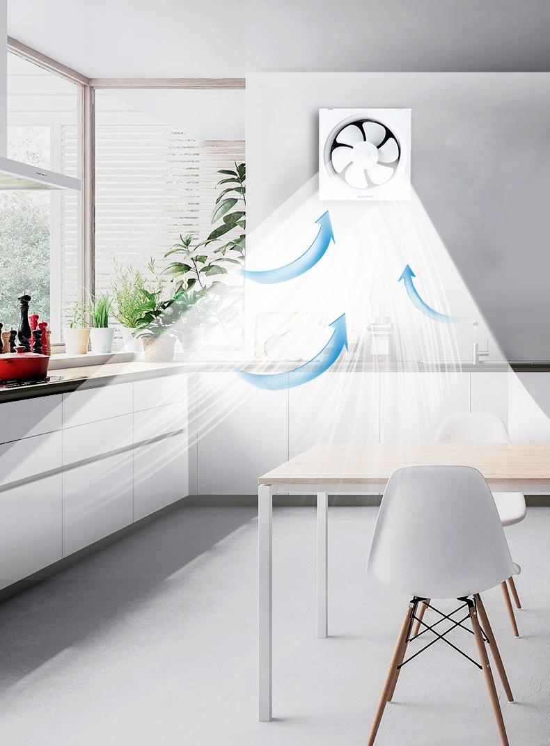 奥克斯家用排风扇厨房抽风机工程换气扇卫生间百叶窗式方形排气扇