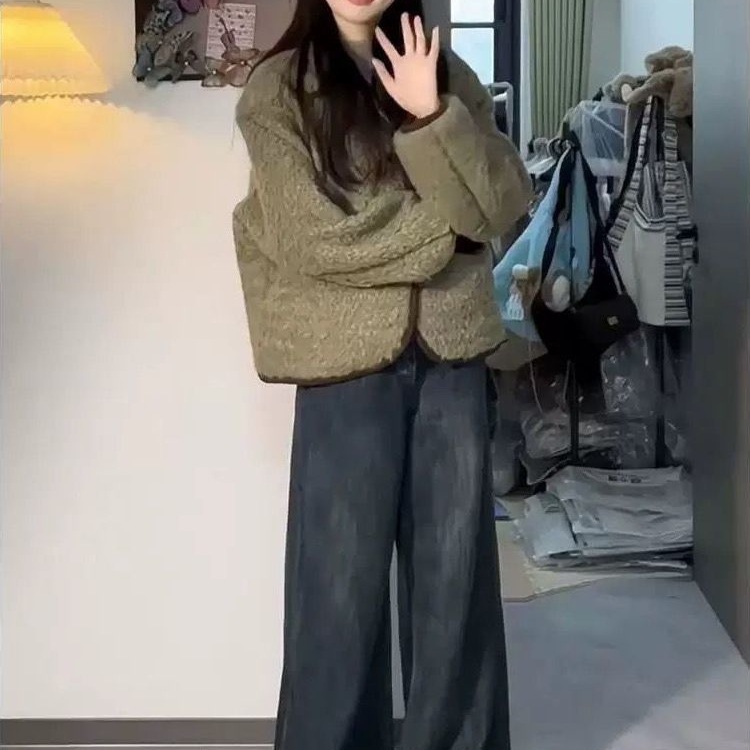 小香风名媛感超仙羊羔绒加厚夹棉外套女气质轻奢小众休闲上衣