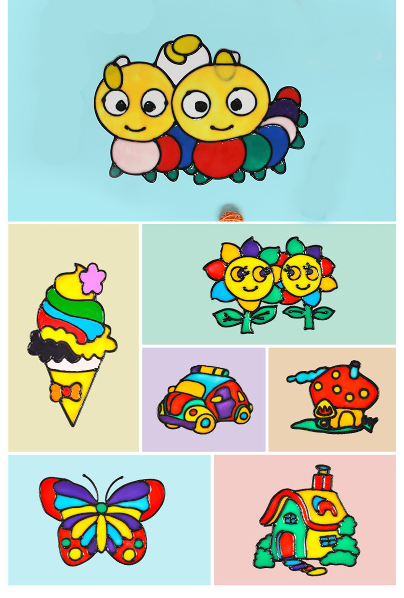 16k单彩边胶画 大画边 儿童益智手工制作diy填色画烤画创意玩具
