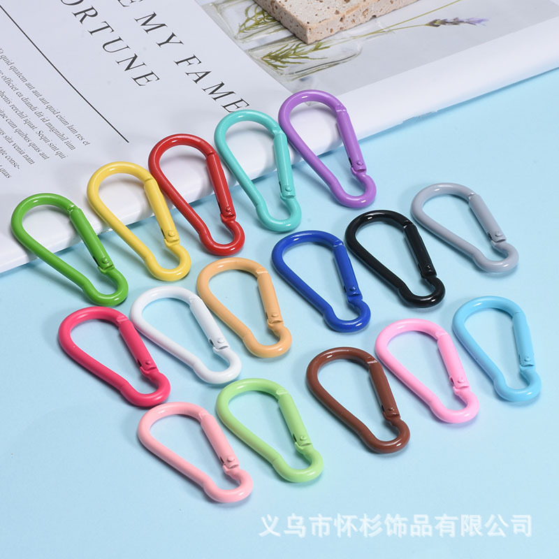 Color Paint Key Ring Connecting Steel Wire Ring Tail Chain Bead Necklace Lobster Buckle DIY Ornament Accessories Handmade Material