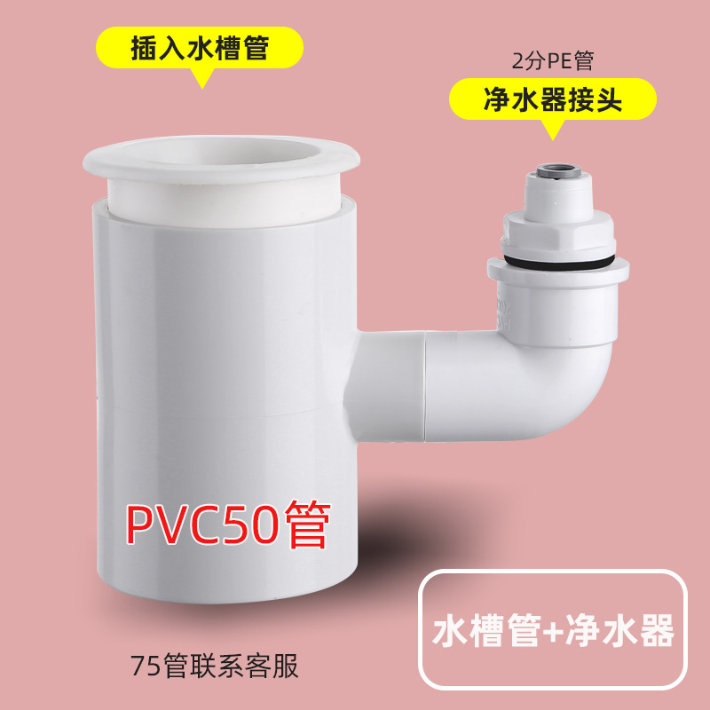 Kitchen Sink Dishwasher Water Purifier Sewer Pipe Miniture Water Heater Washing Machine Drain-Pipe Two-in-One Connector Tee