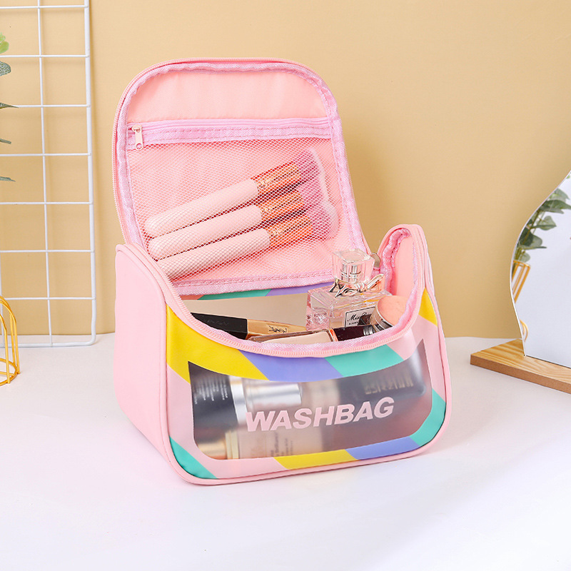 Pvc New Transparent Makeup Wash Bag Portable Bath Waterproof Large Capacity Storage Travel Bag Cosmetic Bag Wholesale