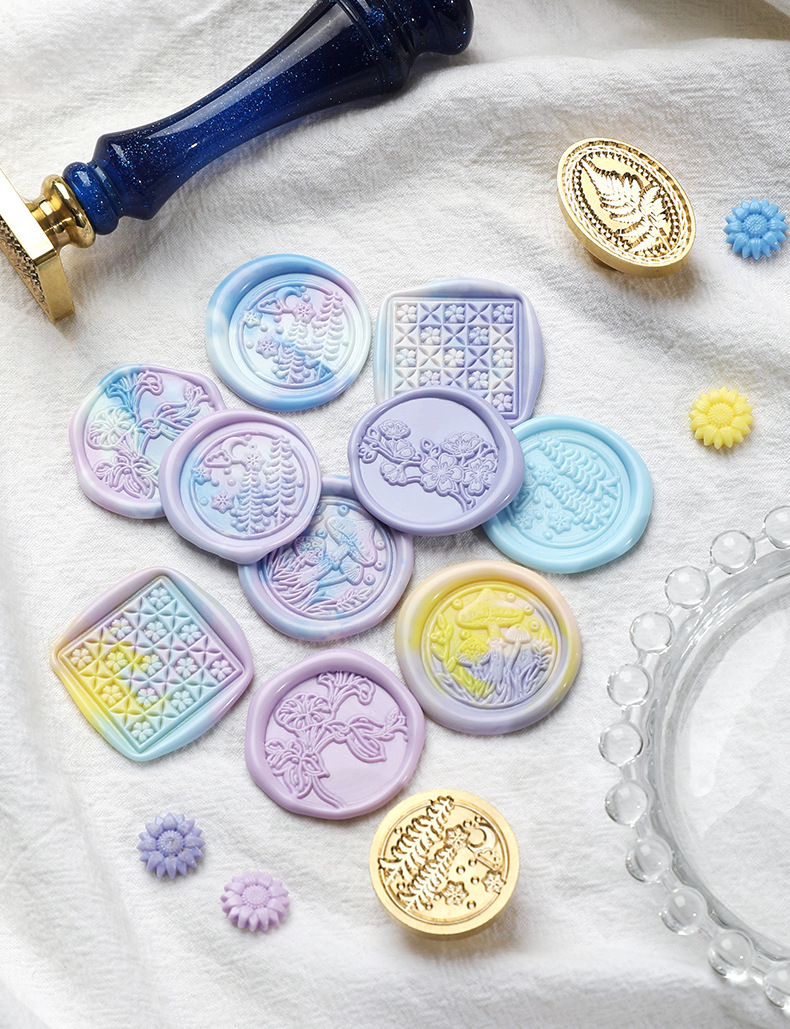 穗迪思火漆铜头2月份新款图案火漆印章火漆蜡 樱花 百合 铃兰