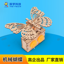 科技小制作会飞的蝴蝶仿真机械齿轮传动小学生玩具steam科学实验