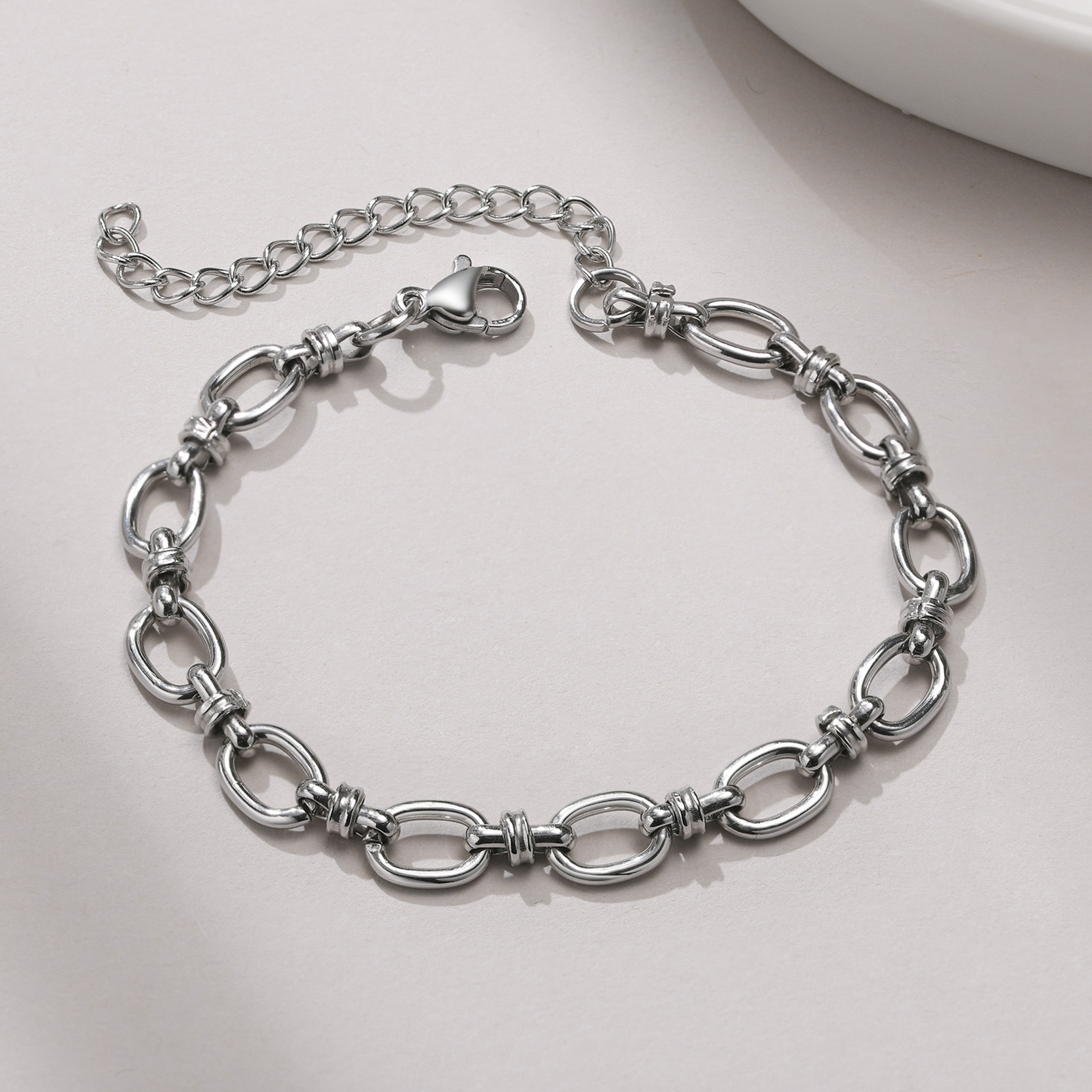 不锈钢手工编织花式拼接链手链金色女士时尚首饰配饰 br-1147