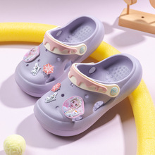 艾莎公主女童拖鞋夏季防滑沙滩外穿宝宝室内软底儿童洞洞鞋批发