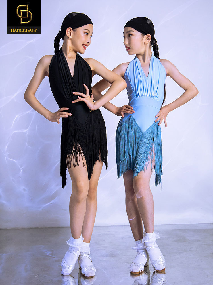 dancebaby少儿女童拉丁舞裙连衣裙儿童跳舞表演比赛服练功das185