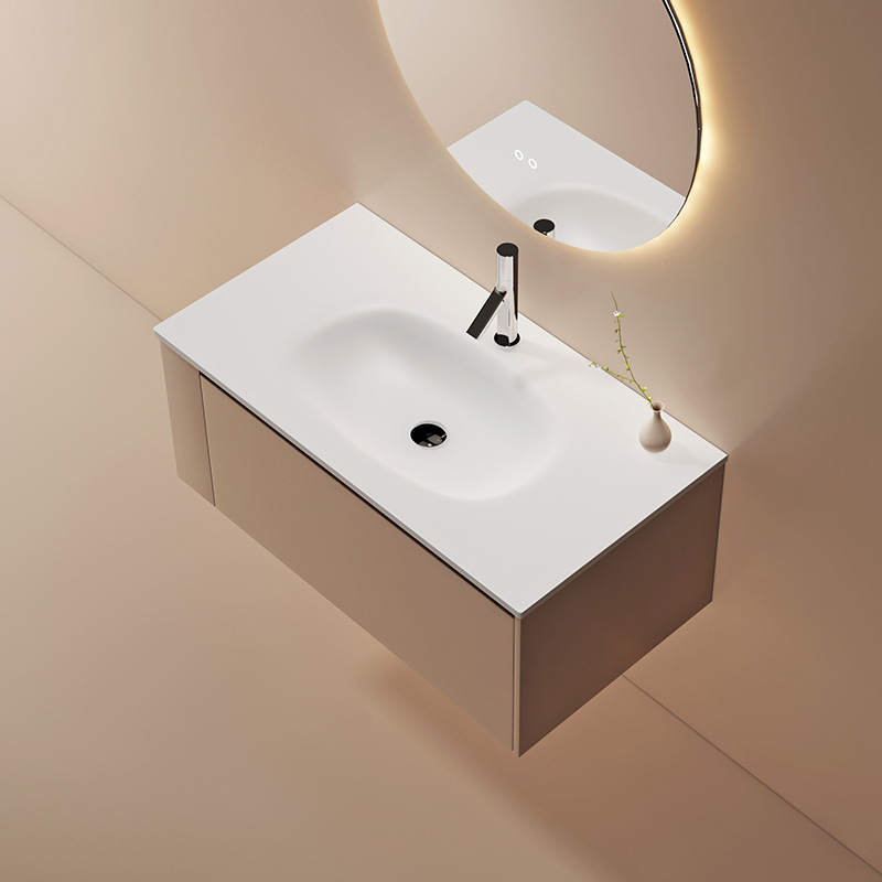 厂家定制人造石洗手台复合亚克力水槽树脂盆儿童高低洗手盆加长