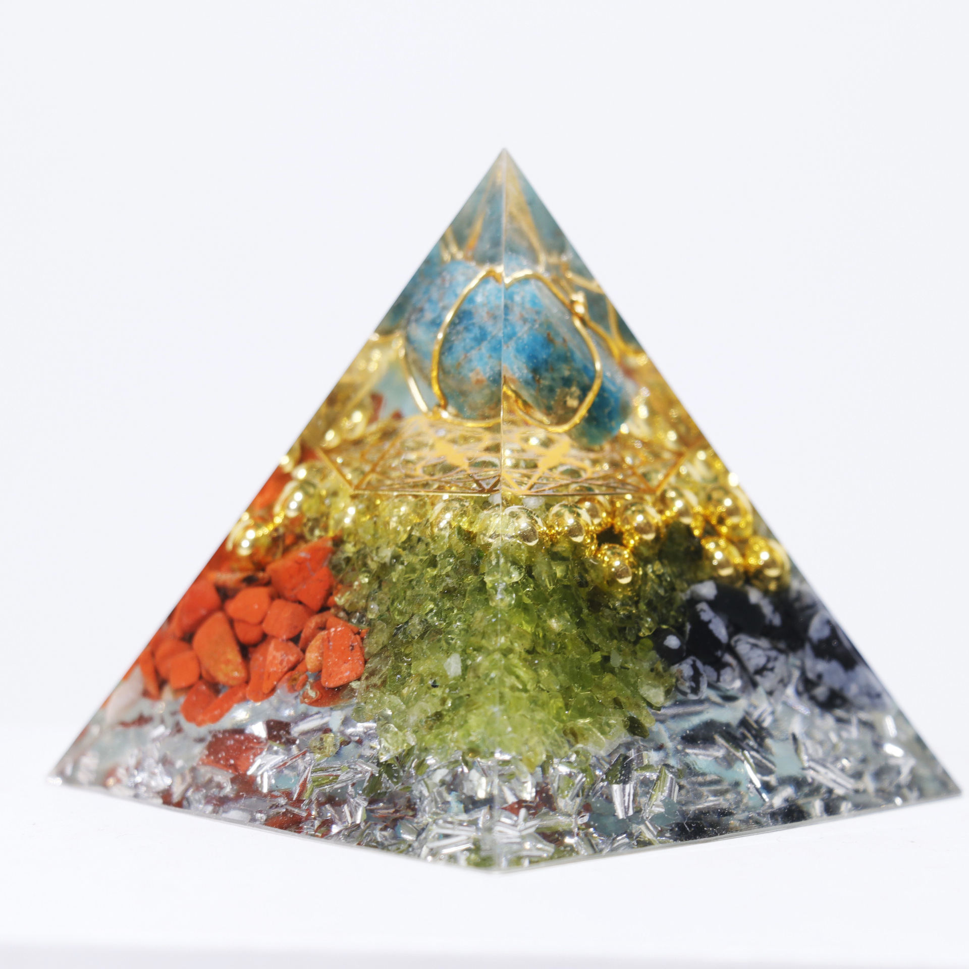 跨境水晶球树脂水晶金字塔摆件树脂工艺品家居装饰能量摆件