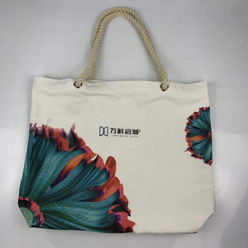 时尚帆布袋数码印刷万科启城单肩手提袋环 保大容量帆布包可定制