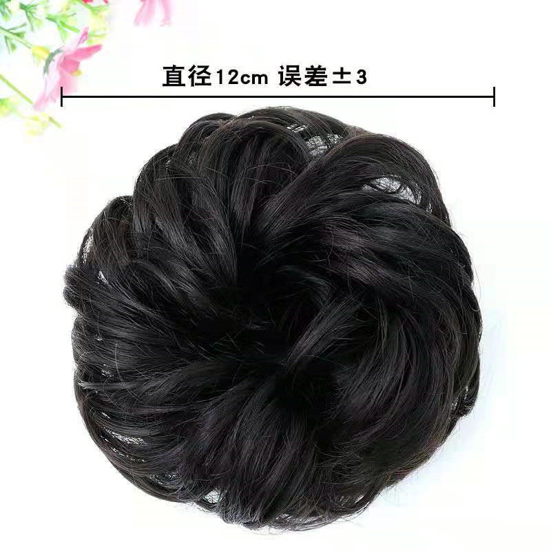 Realistic Wig Hair Band Rubber Band Hair Bag Updo Latte Art Small Balls Bud Female Headdress Flower Fluffy Curly Hair Large Hair Tie