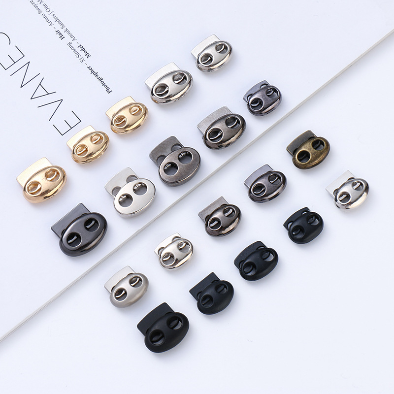 双孔金属猪鼻扣装饰帽绳扣服装卡扣卫衣绳扣现货挂镀调节扣