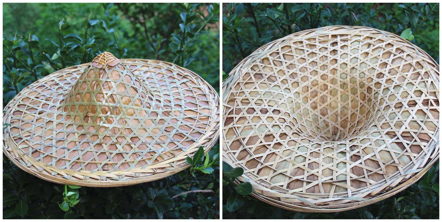 手工斗笠帽子竹编遮阳帽防雨防晒草帽装饰男女舞蹈演出道具红军帽