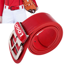 一件代发大皮圈棒球腰带3.8X120CM双面PU加厚垒球服装饰皮带耐用