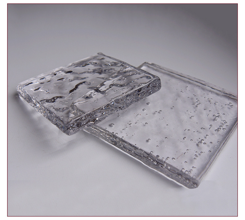 玻璃工艺品 石头纹透明玻璃制品凹凸纹水波纹板有机玻璃装饰砖