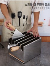 不锈钢刀架厨房用品多功能刀座带锁带盖刀箱菜刀盒刀具收纳架商用