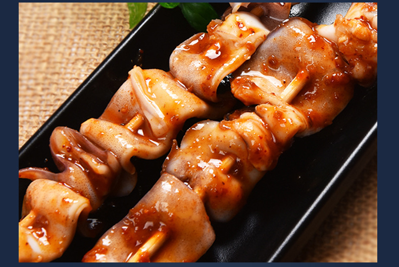 鱿鱼串冷冻 烧烤铁板 鱿鱼耳朵串 铁板轰炸鱿鱼串 烧烤可定制山东