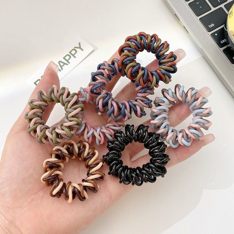 电话圈电话线三股编织新款发圈扎无痕不伤发耐用高弹力橡皮筋头饰