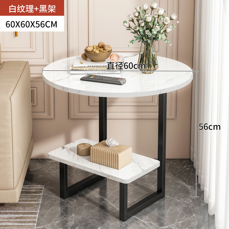 Nordic Light Luxury Coffee Table Modern Minimalist Creative Small Table Side Table Table Home Living Room Double Layer Sofa Side Table Side Table Side Cabinet