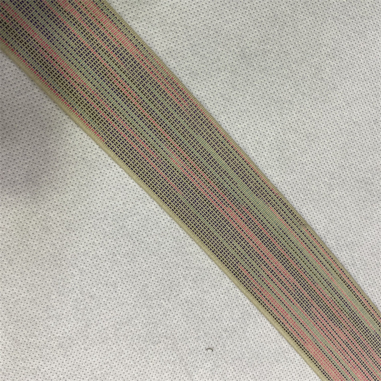 Factory in Stock 4cm Flowing Color Dyed Yarn Double-Sided Encryption High Elastic Ribbon Waist of Trousers Skirt Waist Ornament Luggage Elastic Band