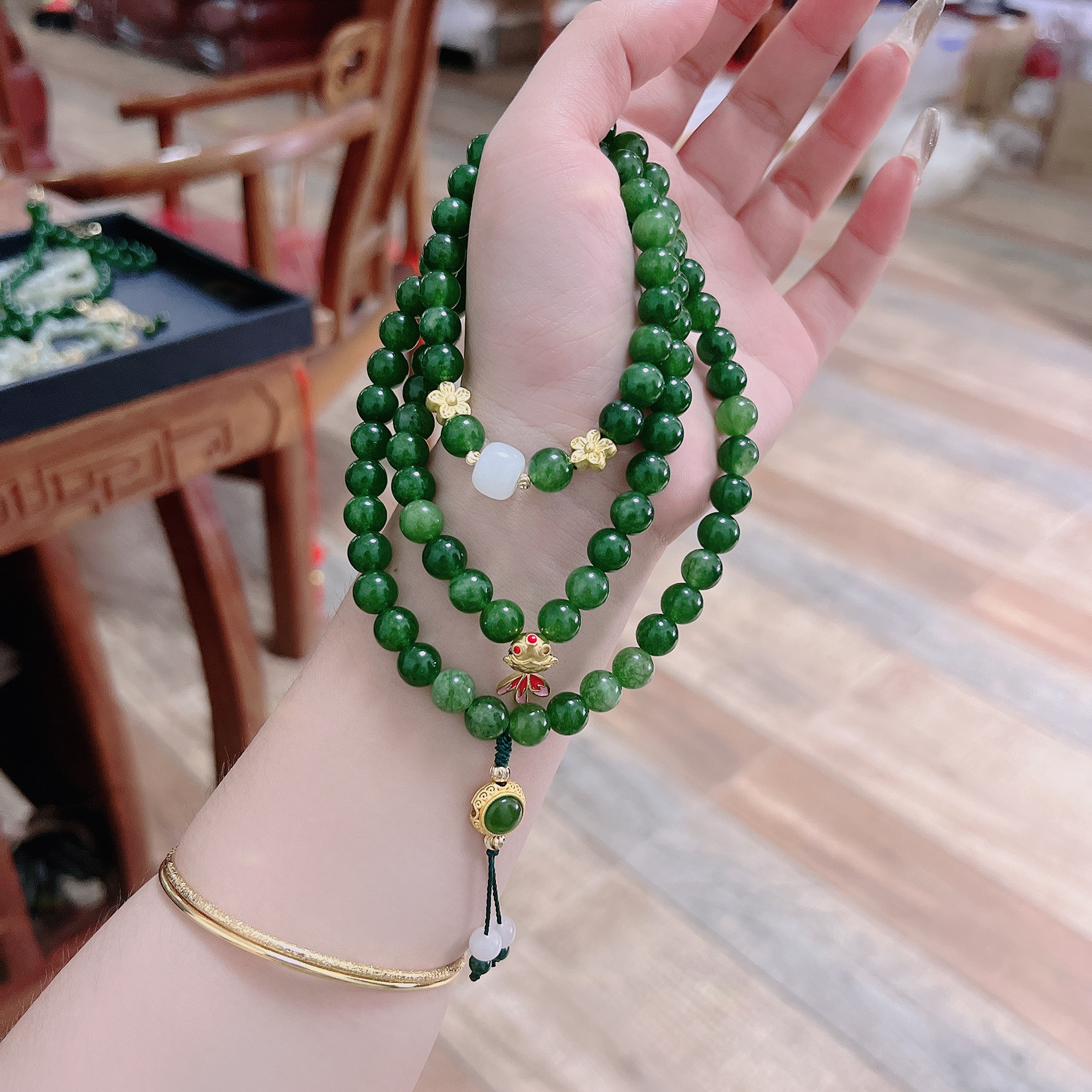 台湾碧玉祖母绿项链手链-阿里巴巴