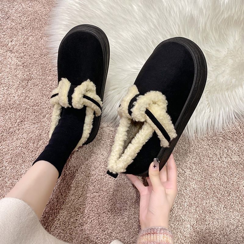 2023 Boken Cotton-Padded Shoes for Women Non-Slip Cotton Shoes Outdoor Indoor and Outdoor Home Office All-Matching Korean Cotton Shoes