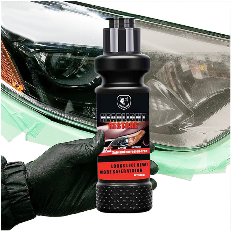 汽车大灯清洗翻新修复液灯壳发黄打磨镀膜车灯划痕免打磨跨境