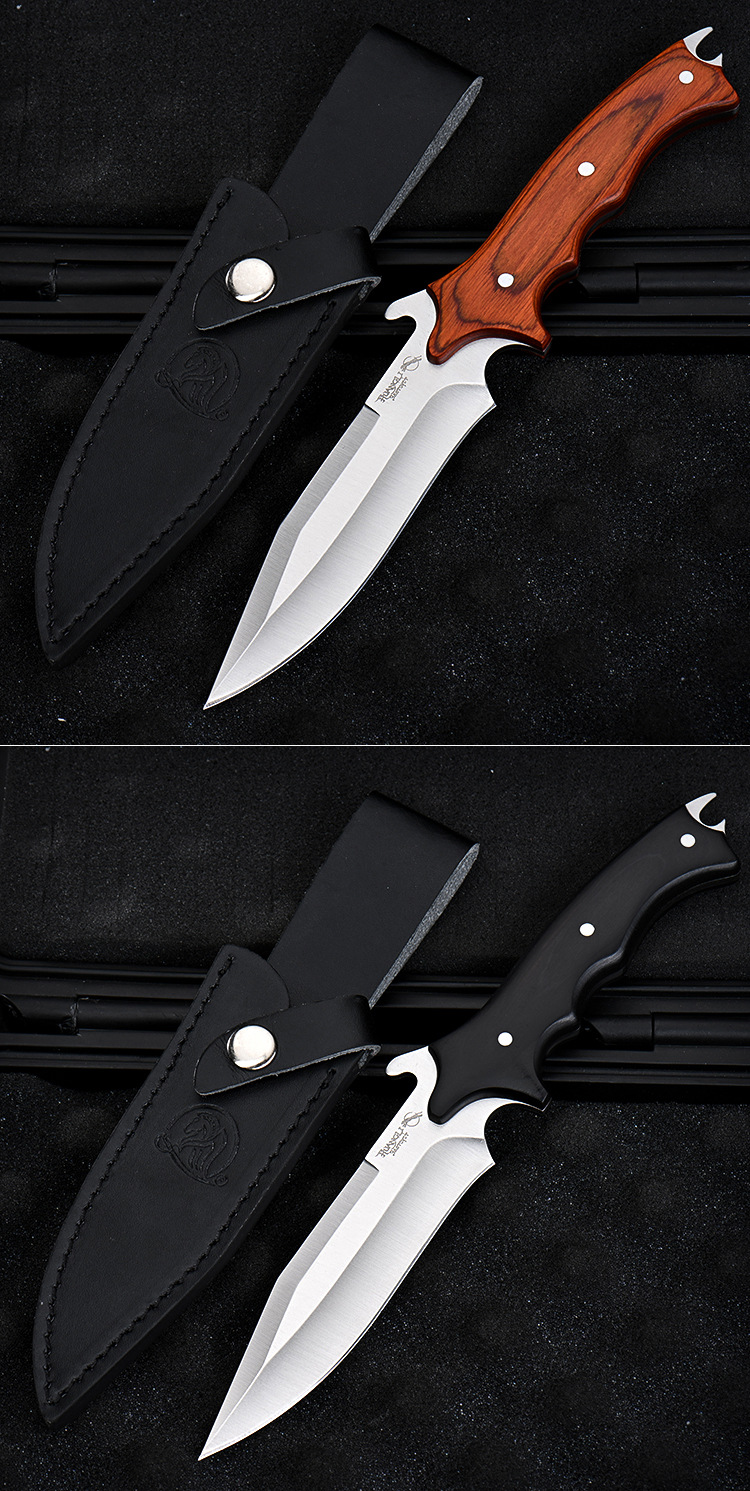 战术户外刀具一体军工刀多功能冷兵器随身小刀防身高硬度荒野求生