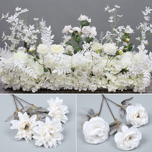 婚庆仿真花白色花材假花装饰吊顶花仿真塑料花婚礼装饰打底人造花