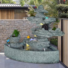 大型假山流水喷泉摆件别墅庭院鱼池户外花园阳台角落鱼缸装饰造景