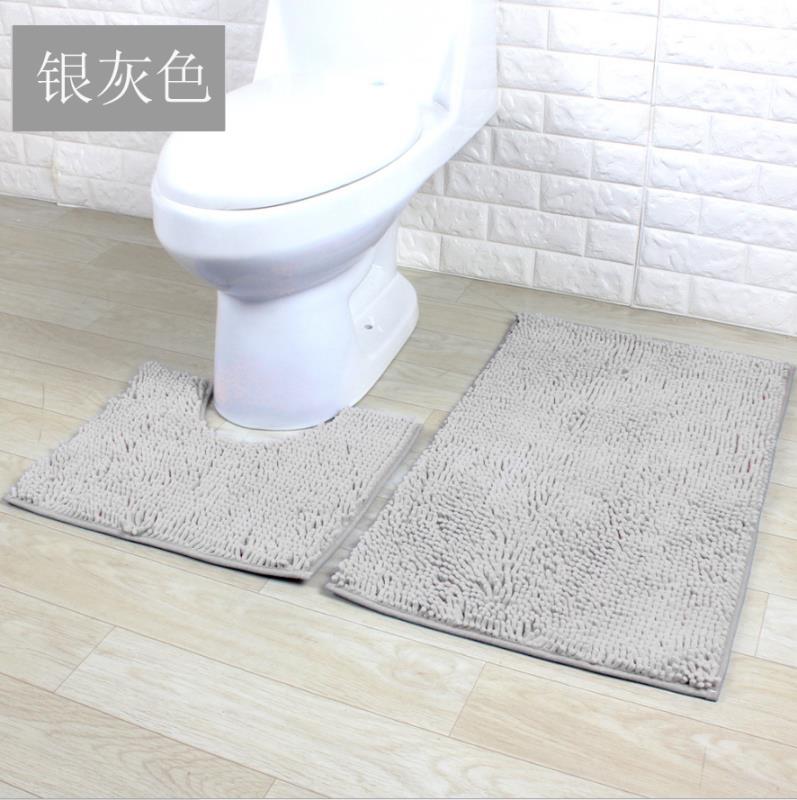 Encrypted Chenille Plush Carpet Bathroom Two-Piece Floor Mat Bathroom Absorbent Non-Slip Floor Mat Factory Supply
