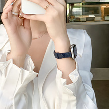 适用于苹果手表iwatch表带s8新款ultra皮细表带applewatch1~8代女