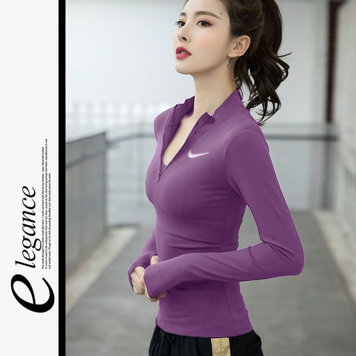 Yoga Clothing Top Women's Slim Fit Running Top Quick-Drying Stretch Fitness Tights Sportswear Long Sleeve