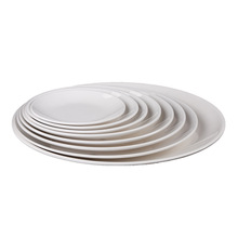 8KSG批发仿瓷密胺盘子餐具圆形烧烤盘树脂胶塑料碟子圆盘商用大白