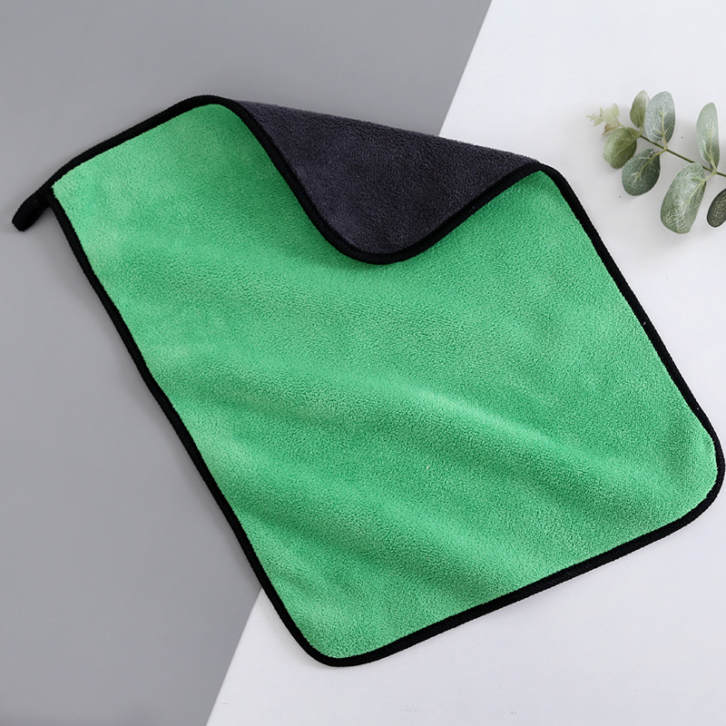 Coral Fleece Thickened Absorbent Car Towel Car Wash Towel Cleaning Supplies Towel Two-Color Double-Sided Car Towel Logo Towel