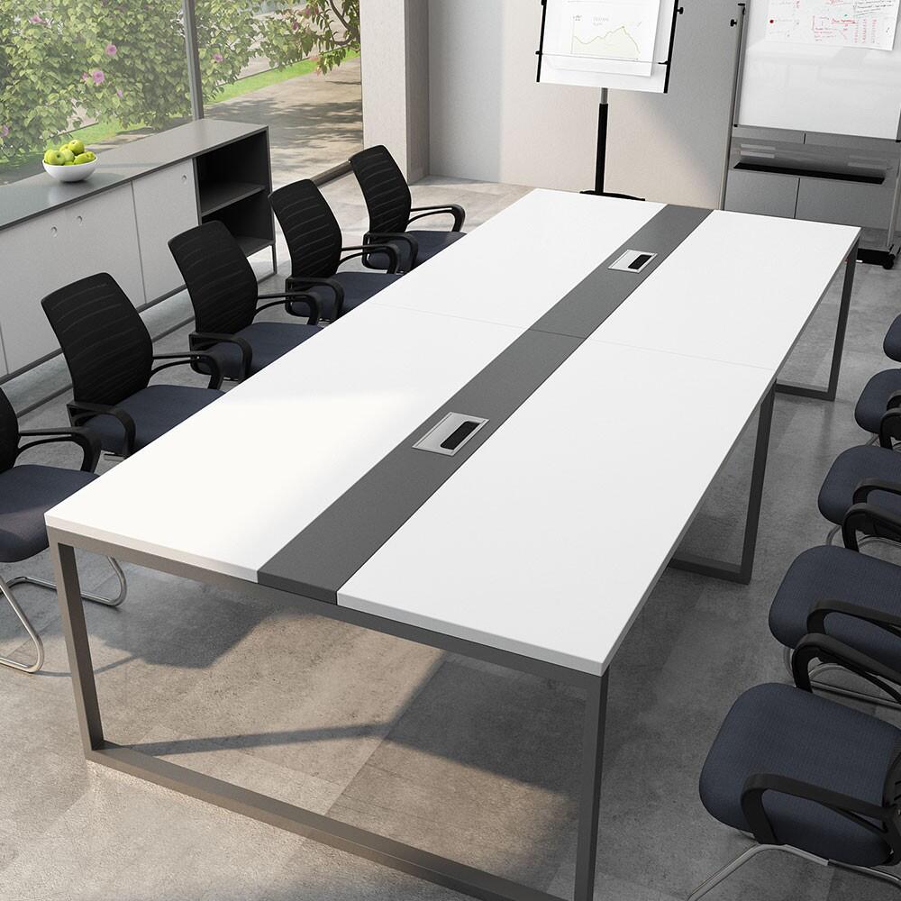 广州办公家具简约现代条形会议桌会客桌接待桌小型公司会议台钢木