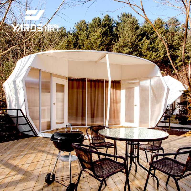 度假村野奢创意露营地平顶甜甜圈篷房挡风防晒个性露营星空帐篷房