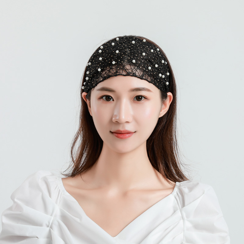 珍珠宽边遮白发头饰碎发头套网红外出简约发饰洗脸发带头巾头窟