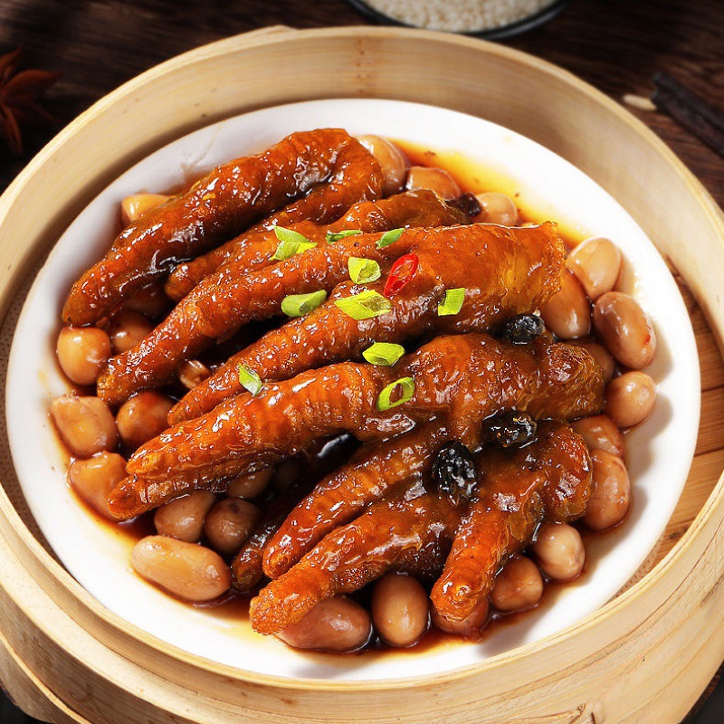 广式酱香凤爪鸡爪港式点心花生中爪家庭茶餐厅酒楼早餐早点半成品