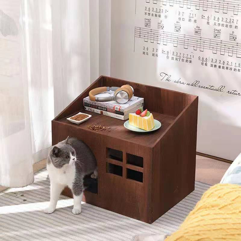 A Variety of Wooden Cat Nest Closed Pet Bed Wooden Cat House Rutin Chicken Poodle Nest Hamster Cage
