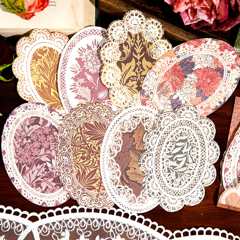 言己素材纸 摩洛哥花园系列 复花纹拼贴diy手帐打底装饰4款-阿里巴巴