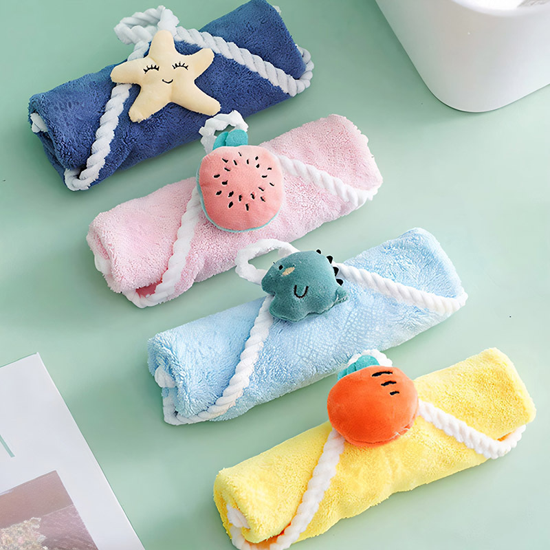 Hand Towel Hanging Cotton Absorbent Small Towel Children's Hand Washing Towel Baby Hand Towel Kitchen Quick-Drying Rag