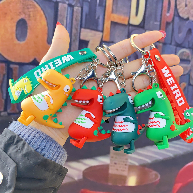 Cartoon Cute Dinosaur Keychain Personality Bag Pendant Doll Hanging Ornament Car Key Chain Small Gift Wholesale